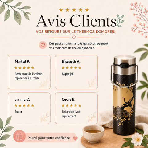 Bouteille isotherme avec infuseur Leeza Komorebi 500 ml – Thermos thé nomade avec filtre inox