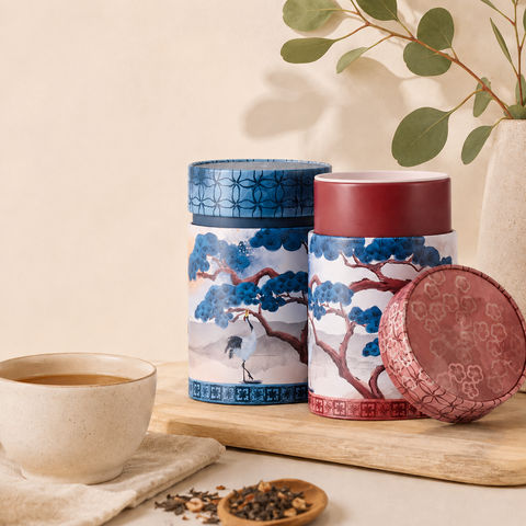 Boîte à Thé Japonaise Crane 150g – Double couvercle