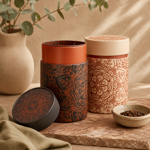 Boîte à Thé Mandala 150g – Double Couvercle