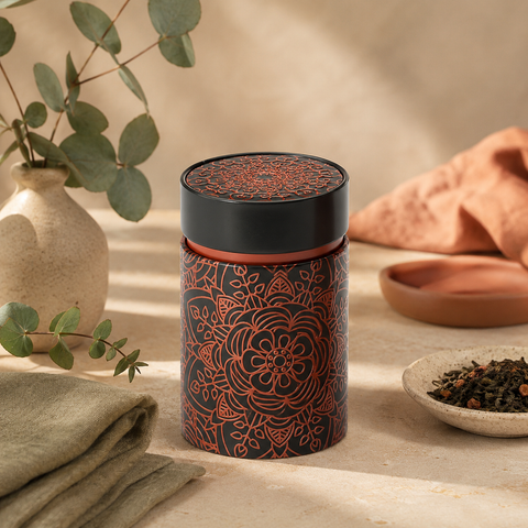 Boîte à Thé Mandala 150g – Double Couvercle