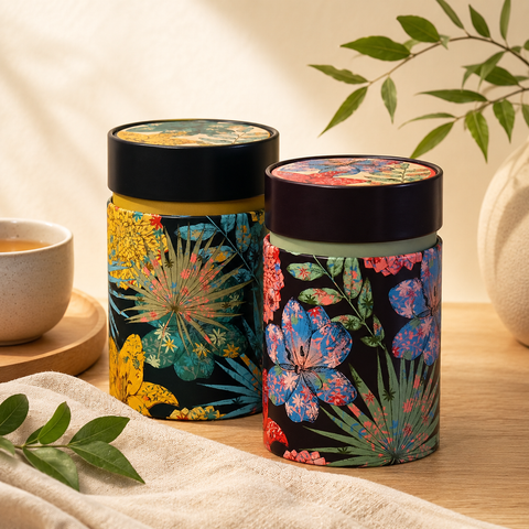 Boîte à Thé Rustic Flower 150g – Double Couvercle
