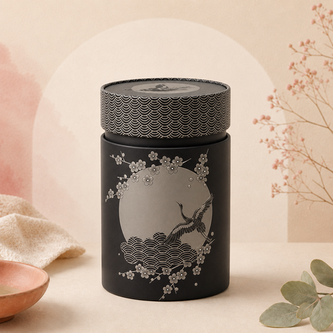 Boîtes à thé Komorebi 150 g noire, idéales pour protéger les thés de l’air, de l’humidité et de la lumière tout en décorant la cuisine