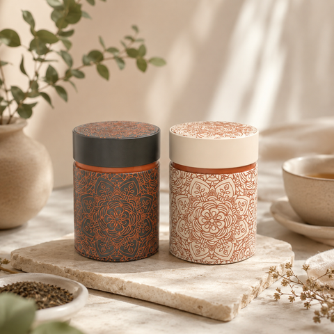 Boîte à Thé Mandala 500g – Grande Boîte Métallique de Conservation