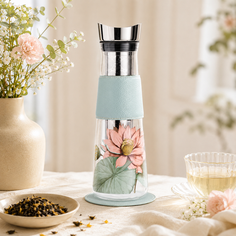 Carafe en Verre Eve Padma 1,25 L – Filtre Inox pour Thé, Café et Eau Infusée