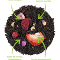 Thé Noir Bio Baies Sauvages en vrac, mélange premium d’Assam bio et de fruits rouges. Infusion corsée et fruitée avec fraises, cassis, mûres, framboises et groseilles. Riche en antioxydants et idéale pour une dégustation gourmande à tout moment de la journée.