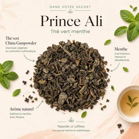 Composition Thé vert Menthe Prince Ali Papothé