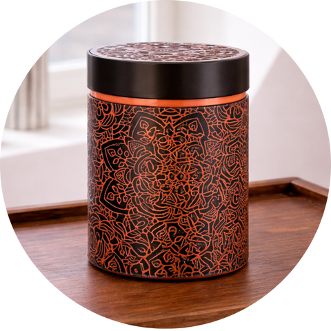 Boîte à Thé Mandala 500g – Grande Boîte Métallique de Conservation