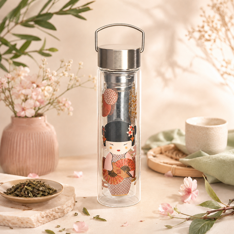 Thermos Flowtea New Little Geisha 350 ml – Bouteille à Thé avec Filtre Inox