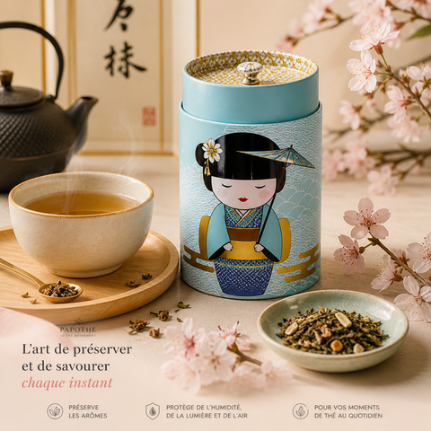 Boîte à Thé Métal New Little Geisha Double Couvercle 150g