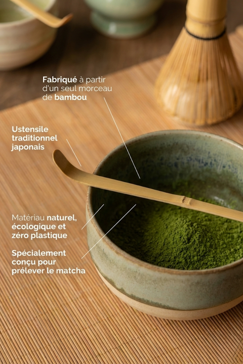 L'Authentique Cuillère à Matcha Japonaise – Bambou Sculpté