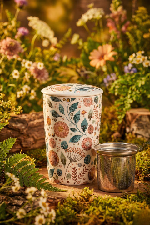 Tisanière TeaEve "Linnea" 350ml – Double Paroi & Fleurs Sauvages