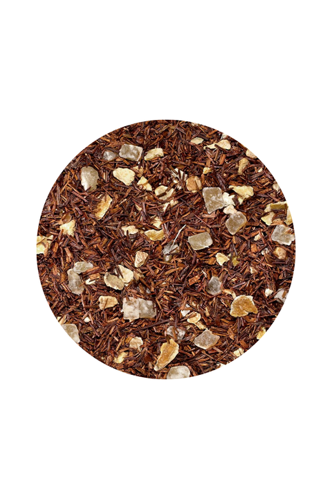 Photo de l’infusion Miss Ginger – Rooibos citron gingembre et morceaux de gingembre