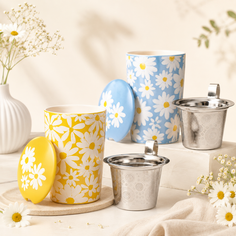 Tisanière Teaeve Daisy 350 ml – Mug Infuseur avec Filtre Inox