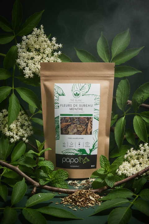 Thé Blanc Fleurs de Sureau Menthe (Fraicheur exotique)