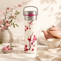 Bouteille isotherme infuseur Leeza Cherry Blossom 500 ml avec filtre inox pour préparer son thé chaud ou glacé partout