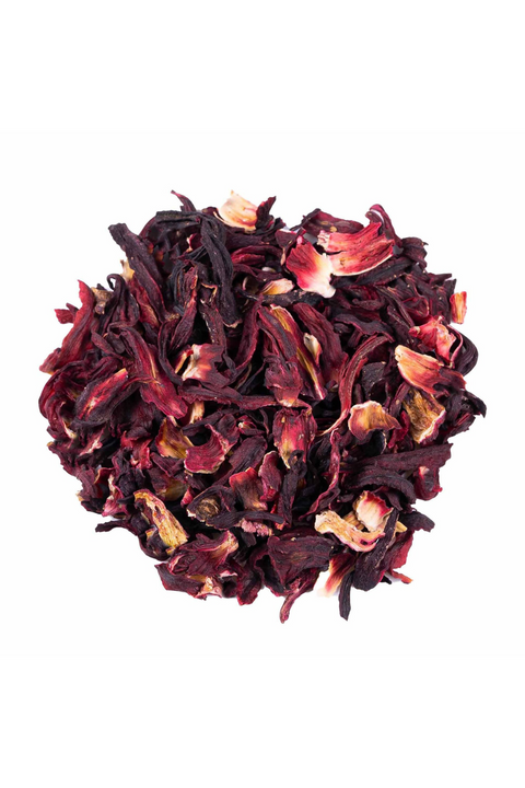 Fleurs d’hibiscus séchées bio pour infusion. Tisane naturelle au goût acidulé, riche en antioxydants et bienfaits digestifs. Idéale pour une consommation chaude ou froide, parfaite pour une cure détox et une hydratation rafraîchissante.