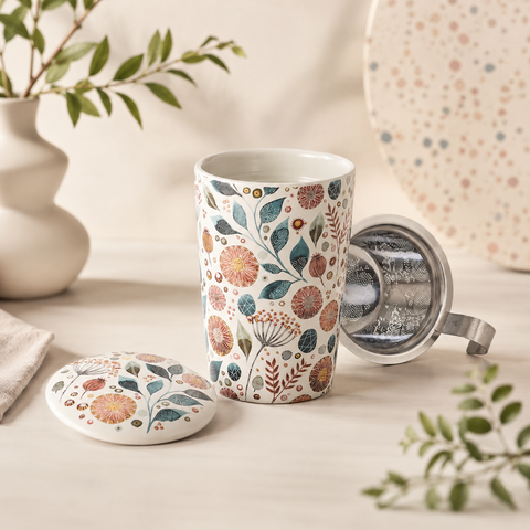 Tisanière TeaEve "Linnea" 350ml – Double Paroi & Fleurs Sauvages