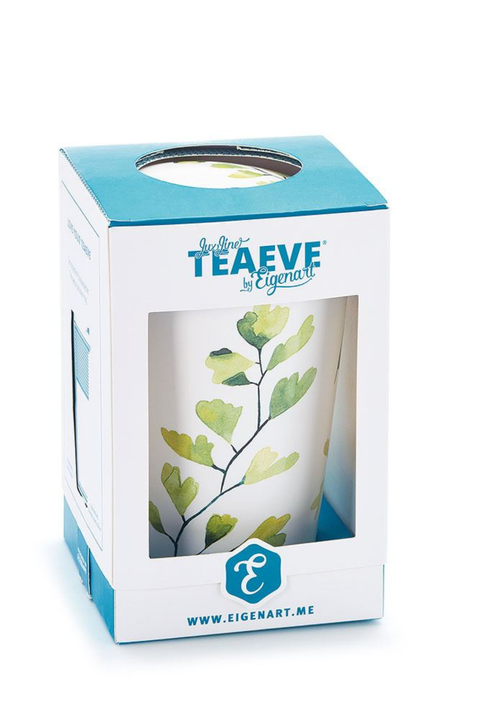 Tisanière TEAEVE Trees – Mug à Thé Double Paroi avec Filtre Inox et Couvercle en Porcelaine