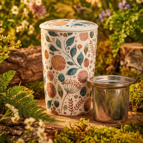 Tisanière TeaEve "Linnea" 350ml – Double Paroi & Fleurs Sauvages