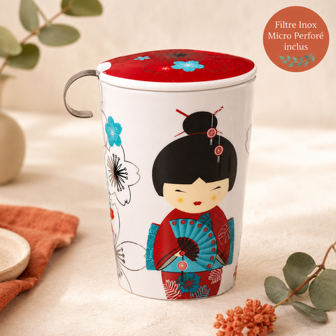 Tisanière Teaeve Little Geisha 350 ml – Mug Infuseur avec Filtre Inox