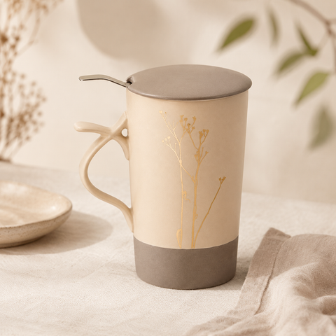 Tisanière céramique Nava 400 ml avec filtre inox et couvercle