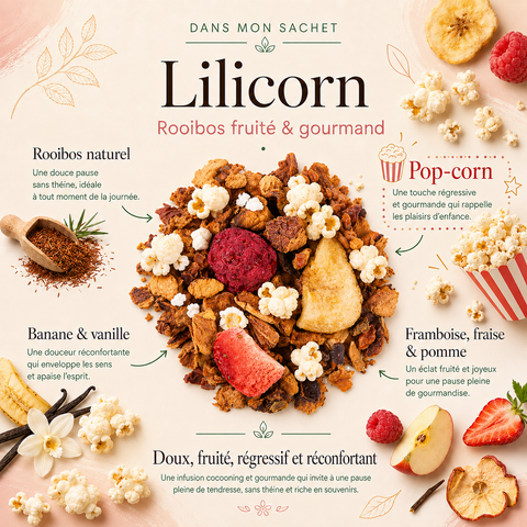 Infusion Rooibos Fraise Popcorn - Lilicorn (100g)