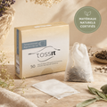 Filtres à thé papier Tossit avec cordon, pratiques pour préparer facilement du thé en vrac sans boule à thé ni infuseur.