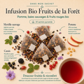 Infusion Bio Fruits de la Forêt Papothé en 20 sachets pyramide, aux notes de pomme, myrtille sauvage et cassis, idéale pour une pause fruitée, douce et réconfortante.