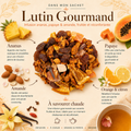 Dans mon sachet Infusion Lutin Gourmand Papothé, mélange fruité ananas papaye amande avec agrumes, parfait pour une pause chaude gourmande et réconfortante sans théine.