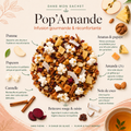 Infusion Pop’Amande Papothé avec pomme, ananas, papaye, amande, cannelle, coco et popcorn, une infusion gourmande et réconfortante pour une pause douce sans boisson trop sucrée.