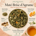 Maté orange douce Brise d’Agrume Papothé avec maté brésilien, maté grillé, réglisse et fleurs d’oranger pour une boisson énergisante et fraîche sans soda.