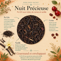 Dans mon sachet Nuit Précieuse Papothé, un Pu Erh cerise vanille gourmand et enveloppant, idéal pour une pause du soir chaleureuse, réconfortante et pleine de douceur.