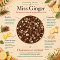 Rooibos Miss Ginger Papothé au citron et gingembre, une infusion sans théine idéale pour une pause chaude, réconfortante et vivifiante à tout moment de la journée.