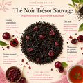 Thé Noir Trésor Sauvage Papothé avec thé noir et griotte lyophilisée, idéal pour une pause fruitée, intense et réconfortante aux notes de cerise sauvage.
